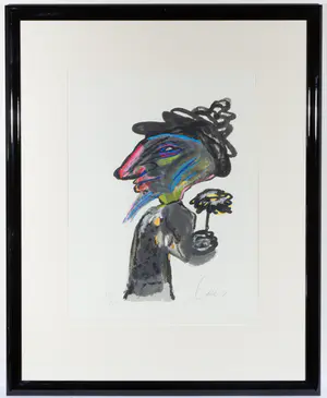 Hugo Claus - grote ingelijste kleurenlitho kopen? Bied vanaf 350!