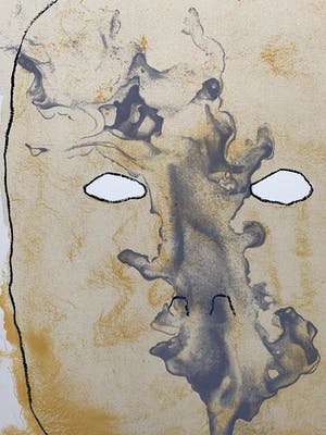 Mark Brusse - kleurenzeefdruk - 'De rode kom' - 1995 (Zie conditie) kopen? Bied vanaf 1!