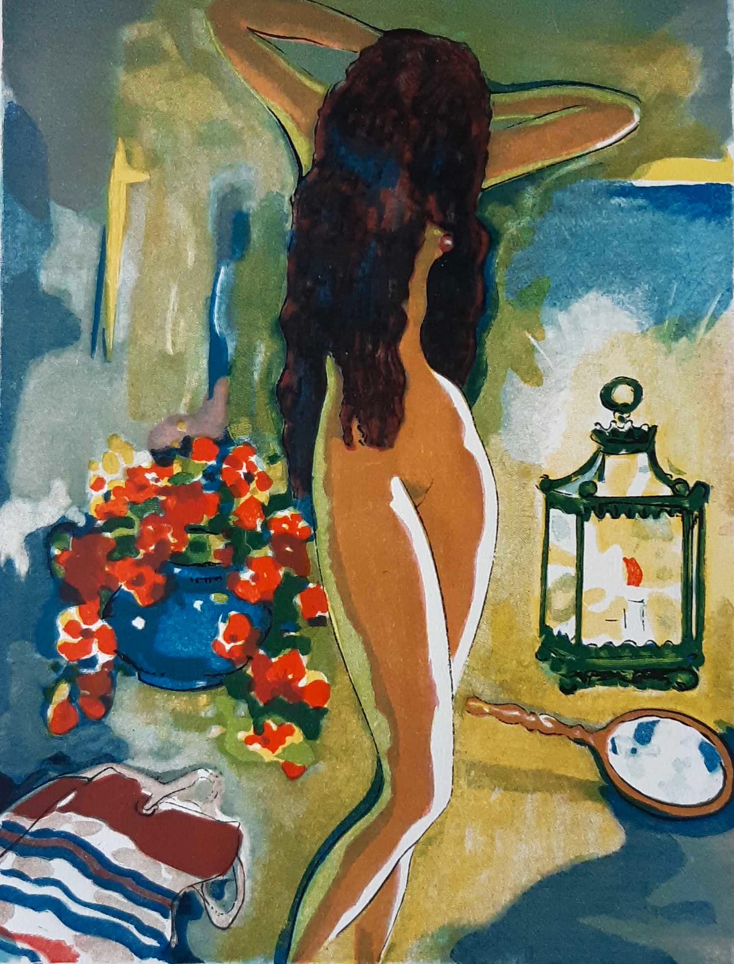 Kees van Dongen - houtgravure - L'adolescente Au Miroir verkocht voor € 50!