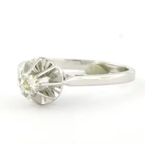 18k witgouden solitair ring met briljant geslepen diamant totaal circa 0,16ct kopen? Bied vanaf 380!