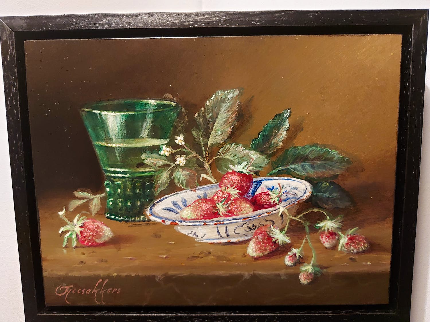 Thomas Heesakkers - Stilleven - roemer en schaaltje aardbeien kopen? Bied vanaf 150!