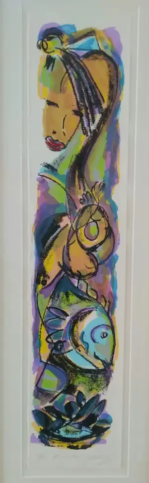 Niet of onleesbaar gesigneerd - Kleurrijk werk, langwerpig kopen? Bied vanaf 1!