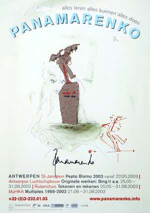 Panamarenko - Offset affiche, Alles leren alles kunnen alles doen verkocht voor € 100!