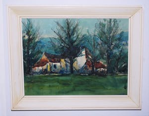 Aris Knikker - (Frans) landschap -ingelijste aquarel kopen? Bied vanaf 35!