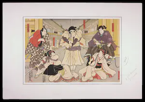 Kunisada Utagawa - Houtdruk, Samurai kopen? Bied vanaf 80!