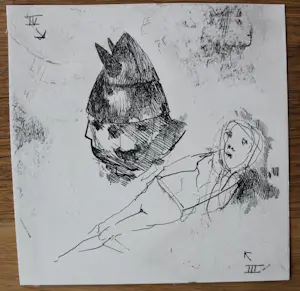 Dirkje Kuik - 2 inkttekening: uit boek "De nachtcactus bloeit - 1982 kopen? Bied vanaf 75!