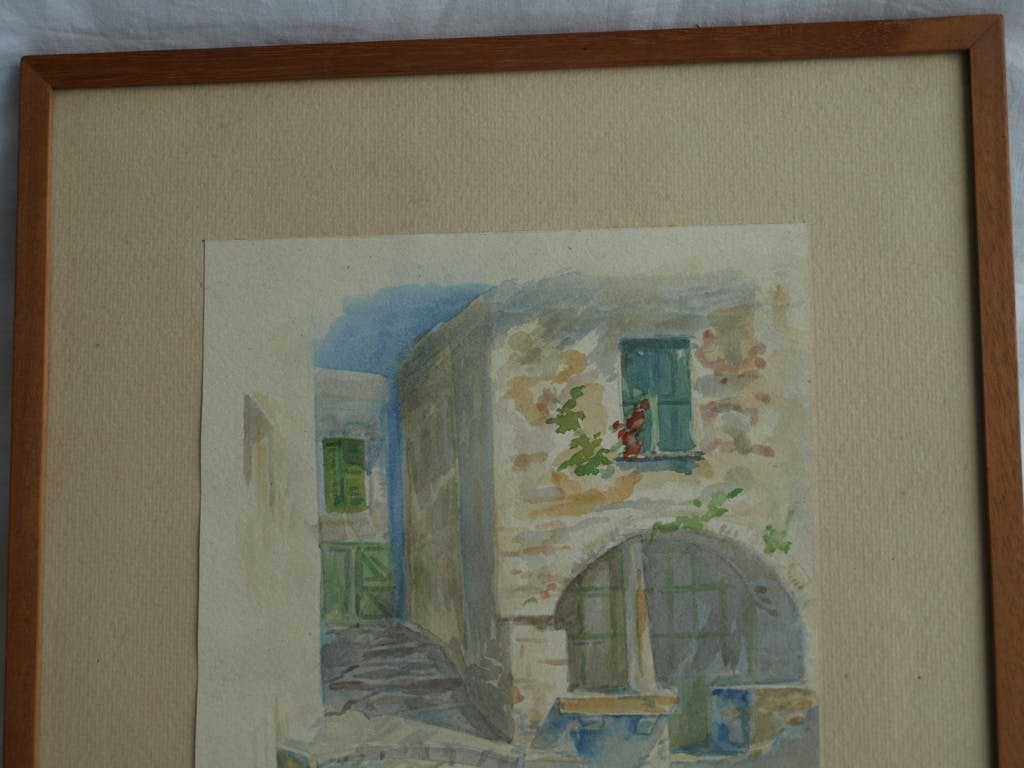 Thalé Hulst - Aquarel – Saint Paul de Vence - ingelijst - 1953  kopen? Bied vanaf 1!