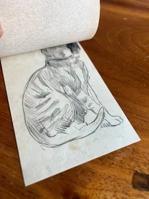 Nicolaas van der Waay - Tekening van een kat (verso studietekening) kopen? Bied vanaf 75!
