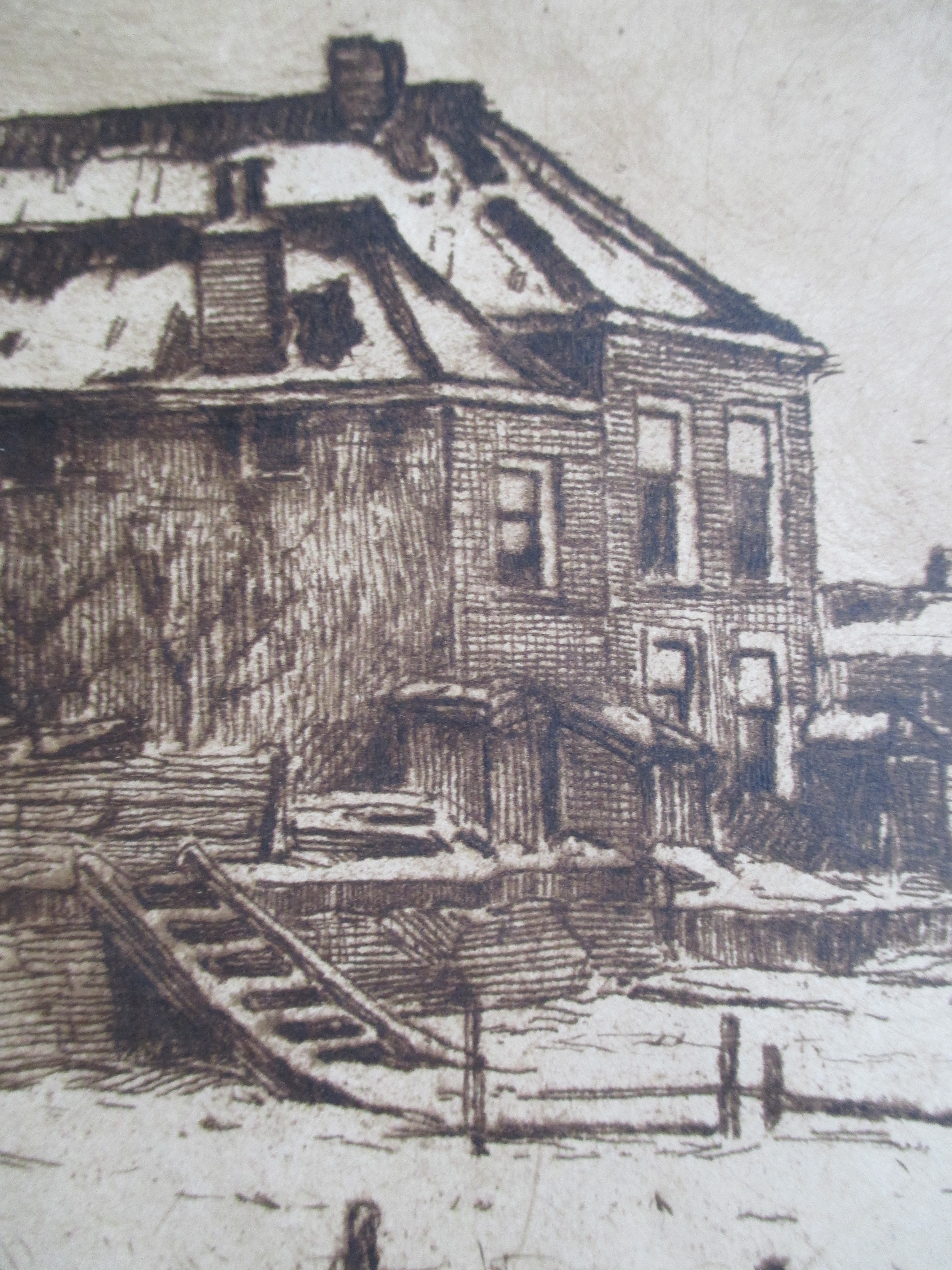 Paul Bodifee - ets besneeuwd landschap kopen? Bied vanaf 35!