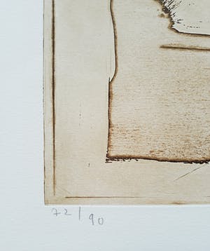 Jan Montyn - Onder en boven de rivier, aquatint ets kopen? Bied vanaf 1!