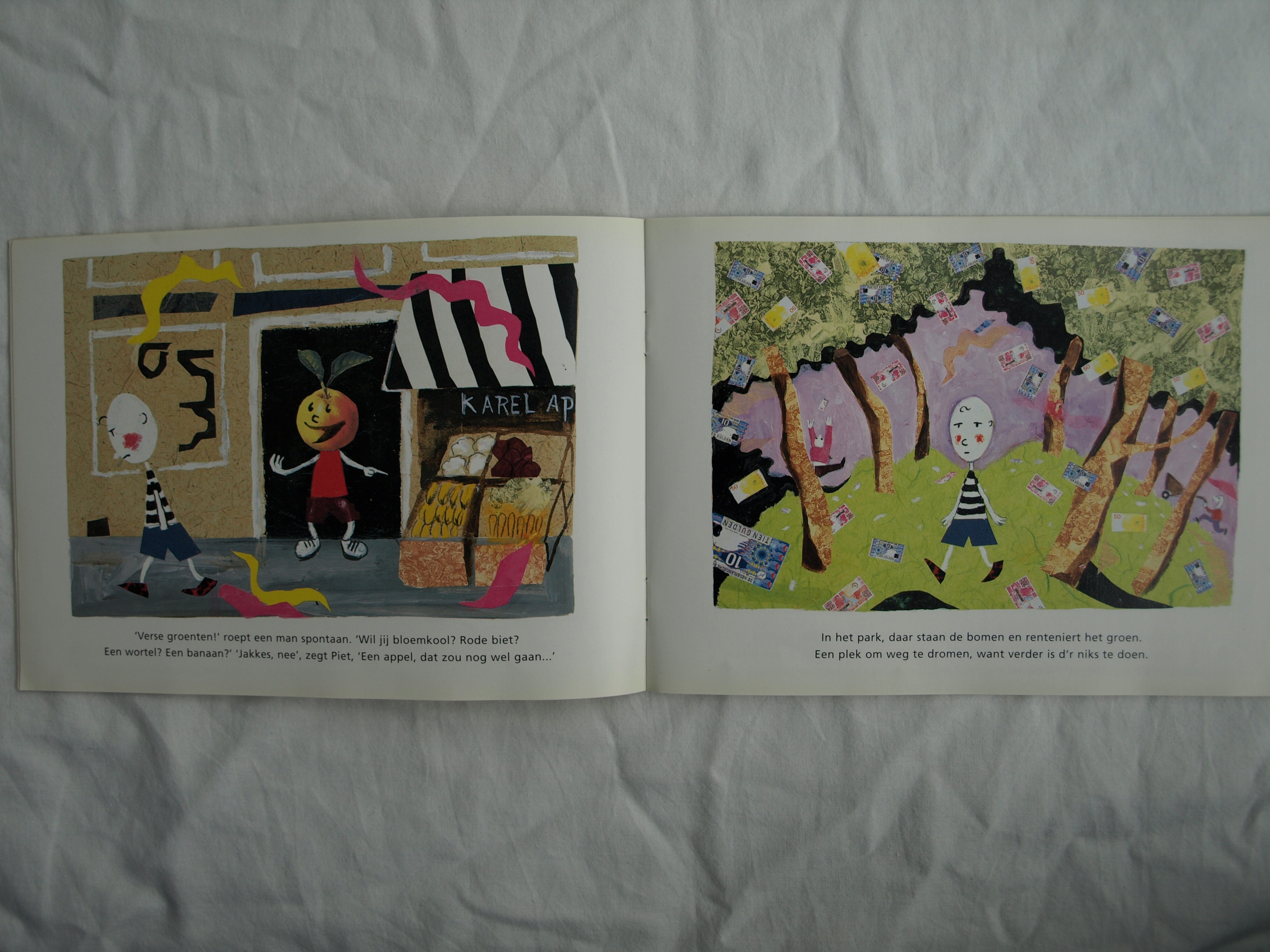 Daan Remmerts de Vries - Acryl en collage , Het leven is raar 14 – Ingelijst-1997 kopen? Bied vanaf 40!