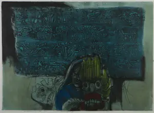 AcheterRu van Rossem - Grote ets / aquatint, De maskermaakster - Ingelijst? Enchérissez de 100!