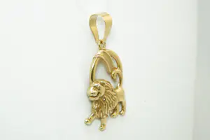 30 - Mooi gedetailleerde 14Krt gouden zodiac sterrenbeeld Leeuw hanger kopen? Bied vanaf 330!