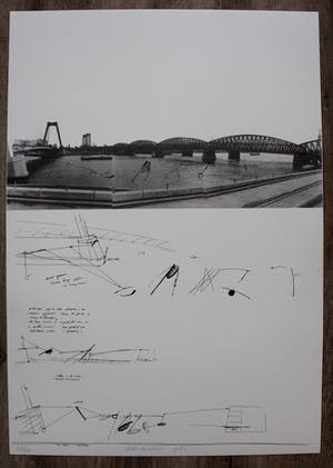 Auke de Vries - litho: ontwerp Maasbeeld (1982) kopen? Bied vanaf 75!