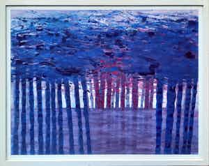 Karel Puhl - Paars bos - aquarel schilderij - 21864 verkocht voor € 85!