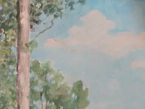 Anneke Boot - Zonnig heidelandschap met bomen kopen? Bied vanaf 180!