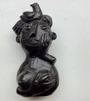 Loek Bos - Vrouw met vogel in haar kopen? Bied vanaf 295!