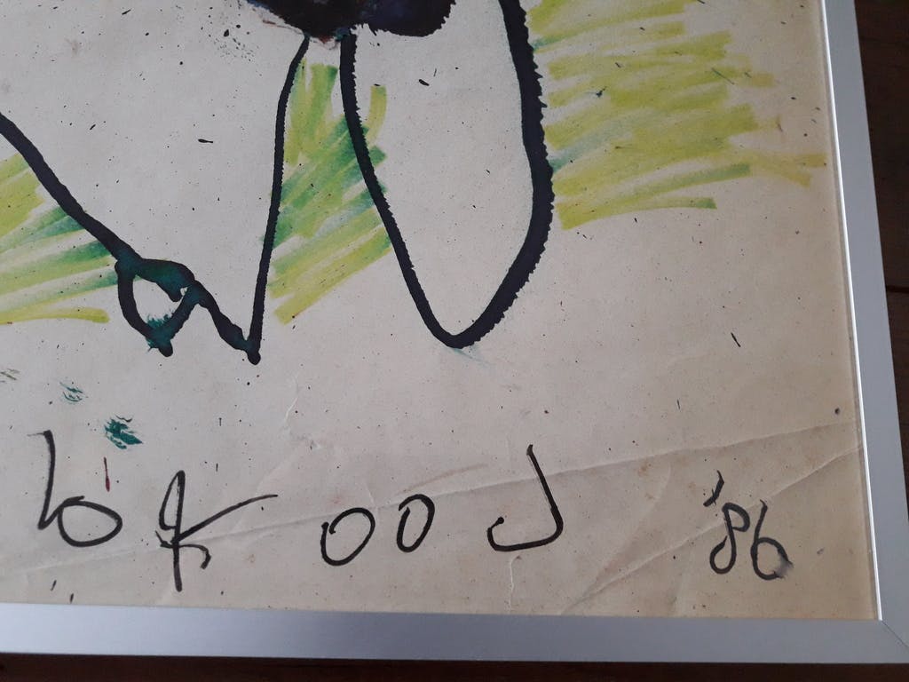 Herman Brood - Herman Brood: Zeer fraai origineel schilderij, 1986, FEEST kopen? Bied vanaf 895!