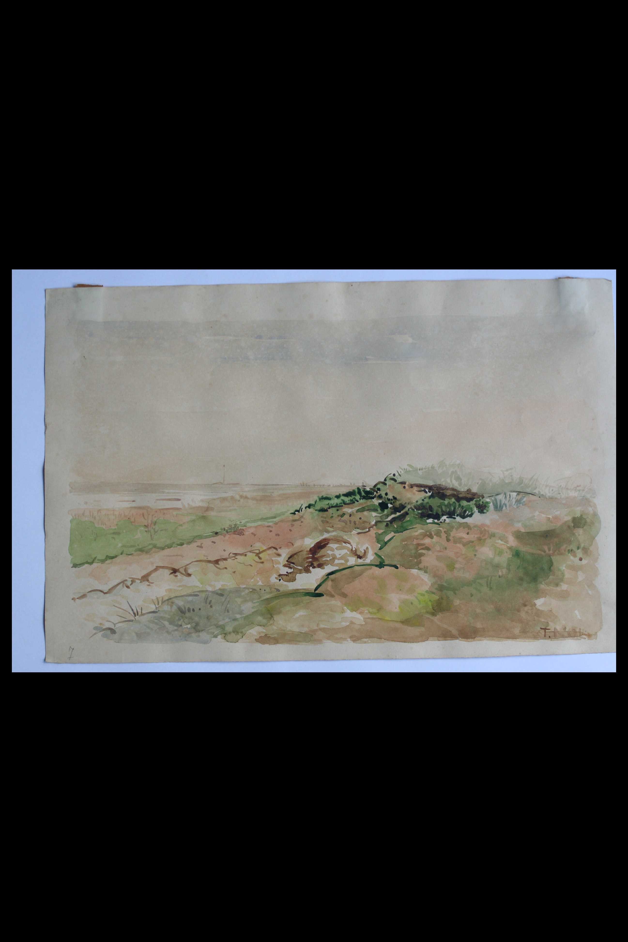 Tijmen Moll - aquarel en potlood - gesigneerd kopen? Bied vanaf 1!