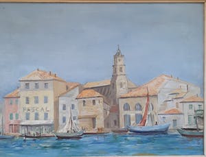 Niet of onleesbaar gesigneerd - Mediterraans havengezicht kopen? Bied vanaf 1!