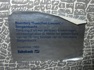 Gerrit Neven - Pentekening boerderij 'Tusschen Laenen' in Bergambacht deel 3 uit serie van 3 kopen? Bied vanaf 25!