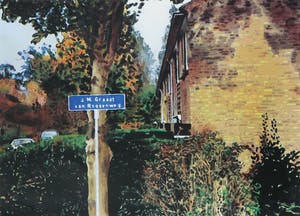 Rob Scholte - Zeefdruk, J.M. Graadt van Roggenweg uit serie Bergense School, 13 dorpsgezichten - Ingelijst kopen? Bied vanaf 1!