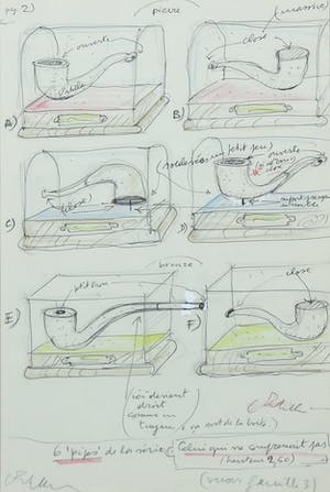Luca Maria Patella - Potlood- en pentekening, Lot van twee tekeningen kopen? Bied vanaf 1!