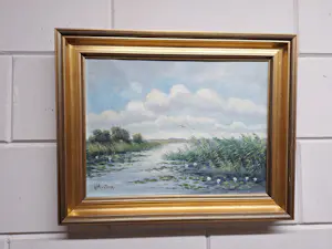 Dicky van Ierssel-Rogmans - Waterlandschap met Waterlelies kopen? Bied vanaf 50!