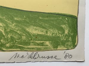 Mark Brusse - kleurenzeefdruk - 'Drie vulkanen' - 1980 kopen? Bied vanaf 70!