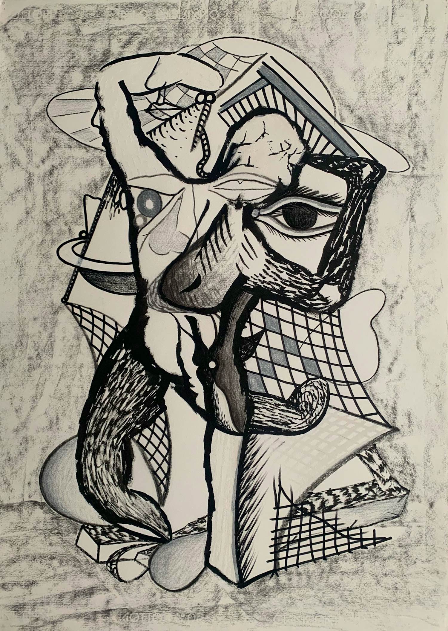 Thomas van der Linden - gemengde techniek op papier | 'The Worldly Portraits' | 1990 kopen? Bied vanaf 125!