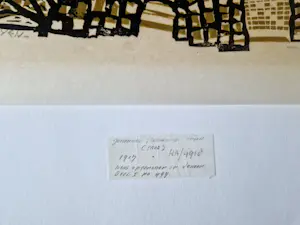 Gras Heyen - Grote jaren 50 handgekleurde Linosnede 'le Messager' - potloodgesigneerd kopen? Bied vanaf 35!