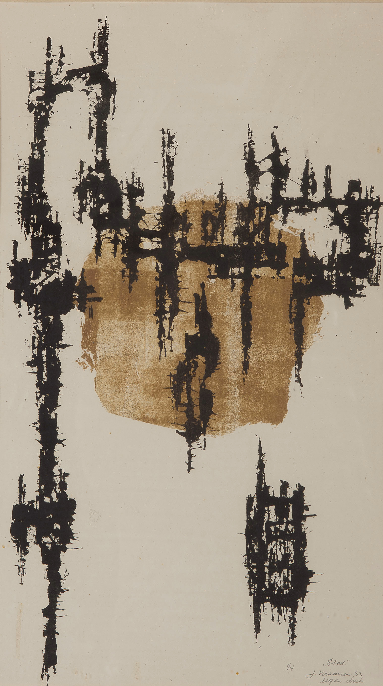 Jaap Kraanen - Stad - Zeefdruk op papier - gesigneerd r.o. - oplage 1/4 - BKR Rotterdam kopen? Bied vanaf 10!
