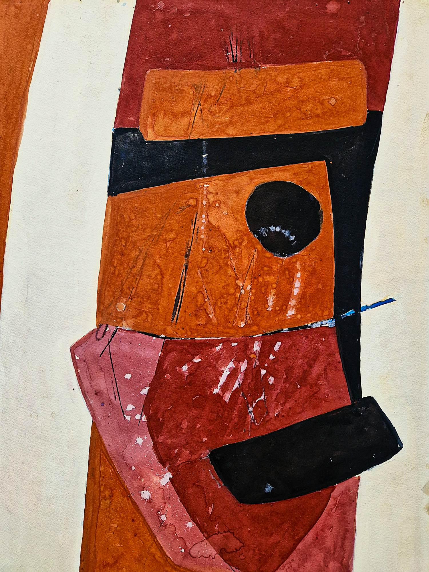 Cees Kortlang - Grote abstract expressionistische gemengde techniek op papier - 1978 - kopen? Bied vanaf 58!