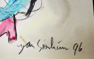 Jan Sierhuis - Tekening krijt/acryl - Dansende vrouw kopen? Bied vanaf 1!