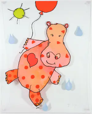Ella Steenmeijer - Acryl op plexiglas, Kindertekening kopen? Bied vanaf 1!