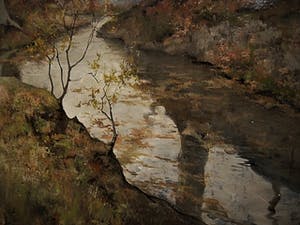 Paul van der Ven - Groot olieverf op doek "Herfstlandschap met meanderend riviertje" gesigneerd kopen? Bied vanaf 30!