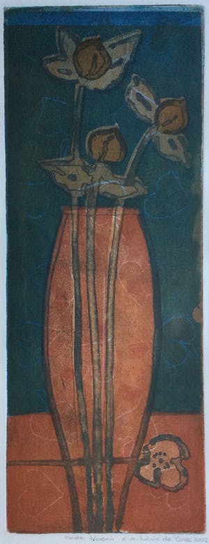 Lukie de Bree - Set van 2 kleuren etsen (E.A.) | in bronskleurige metalen lijsten kopen? Bied vanaf 75!