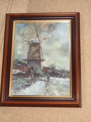 Martinus Leonardus Middelhoek - Aquarel - Landschap met Molen kopen? Bied vanaf 85!