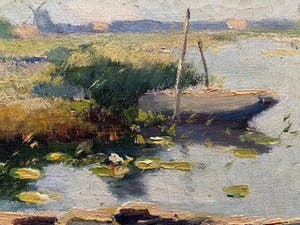 Niet of onleesbaar gesigneerd - Hollands waterlandschap kopen? Bied vanaf 1!