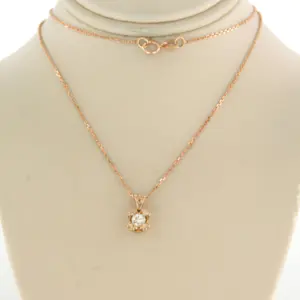 14k gouden collier en solitair hanger met Bolsjewiek geslepen diamant tot.0.19ct kaufen? Bieten Sie von 260!