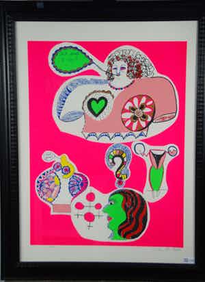 Niki de Saint-Phalle - COMPOSITION POINT D'INTEROGATION verkocht voor € 395!
