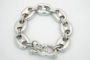 27-  Forse en zo goed als nieuwe 1e gehalte Zilveren armband  koffieboon schakel kopen? Bied vanaf 60!