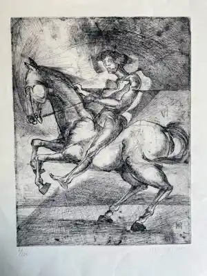 Willy Meysmans - Ruiter op een steigerend paard kopen? Bied vanaf 50!