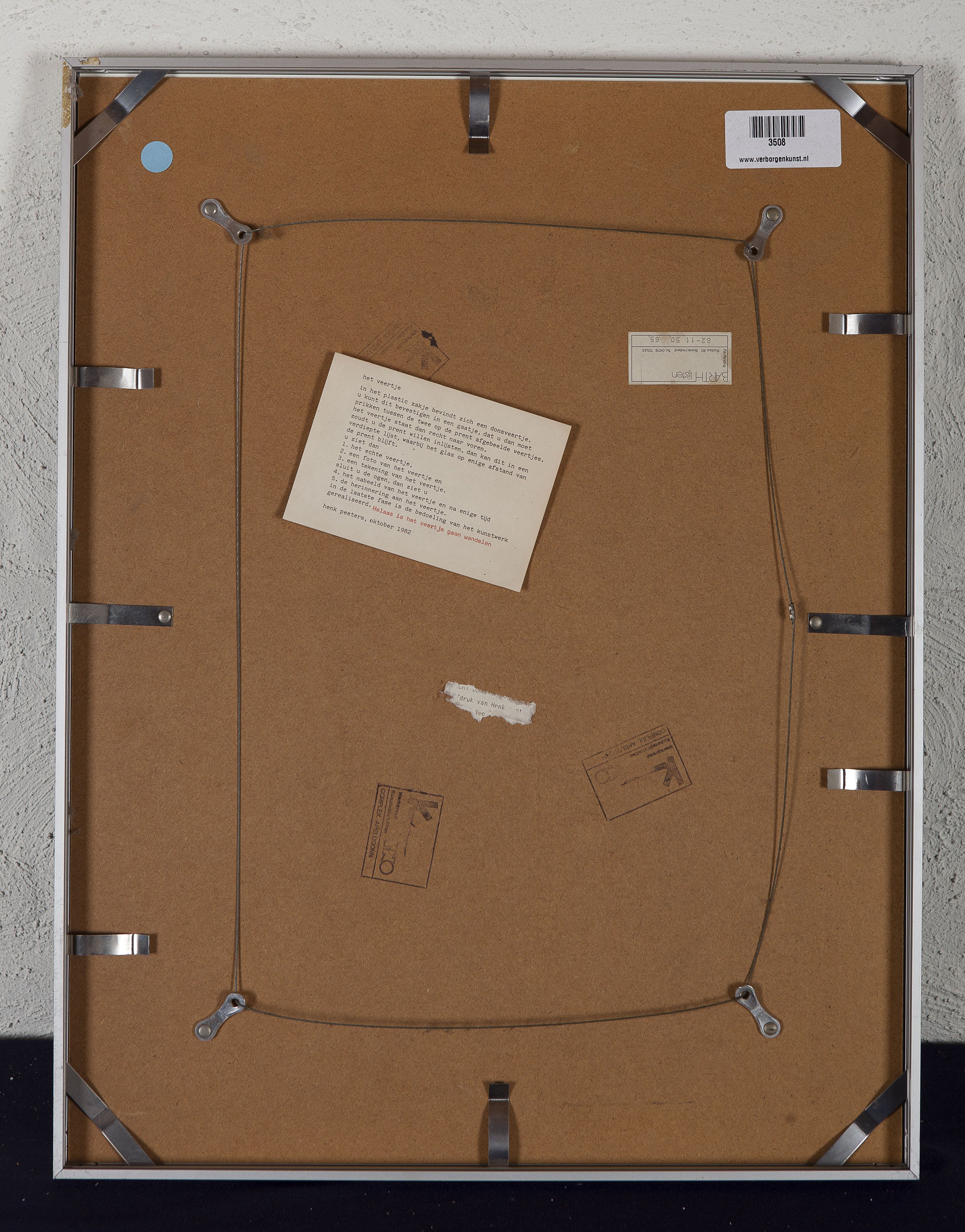 Henk Peeters - Het Veertje - 1982 - Zeefdruk op papier met veertje - Oplage 76/100 - Gesigneerd kopen? Bied vanaf 40!