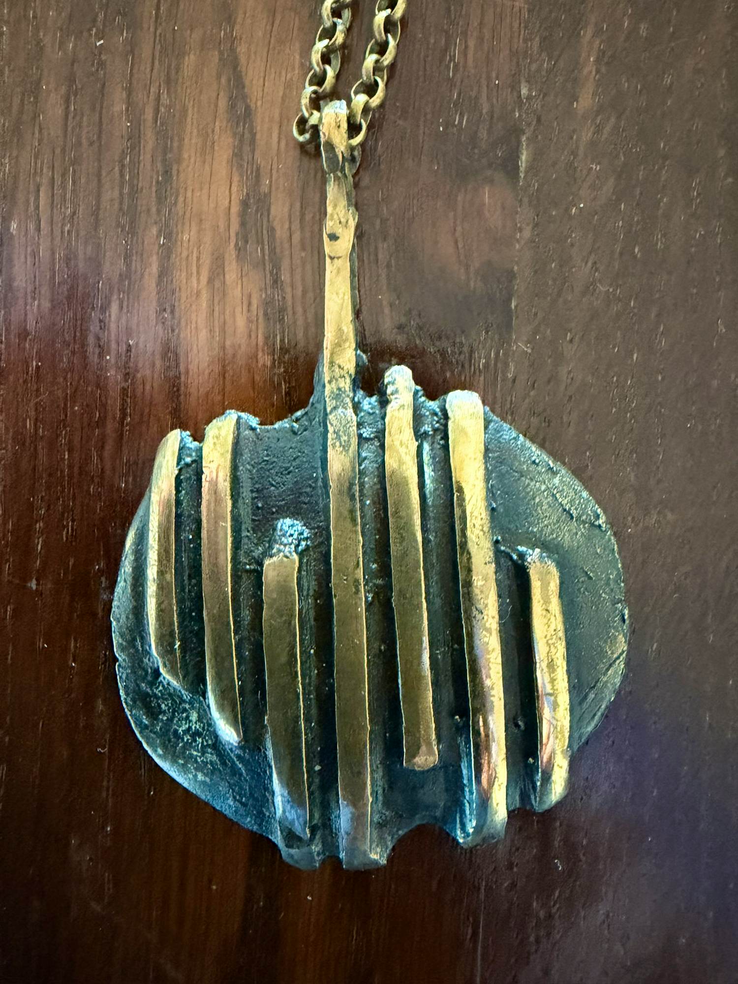 Harrie Lenferink - Prachtige bronzen hanger met originele ketting. kopen? Bied vanaf 95!