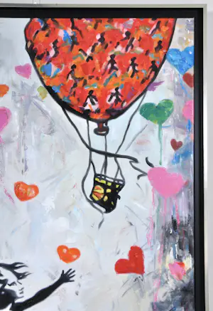 Loic Tuhal - Ode aan Banksy - olie op doek - gesigneerd - 120x90 cm kopen? Bied vanaf 850!