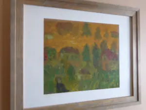 Eugène Brands - PERSOON IN EEN LANDSCHAP / OLIEVERFDRUK / 45x55cm / KADER / STICHTING / ZELDZAAM kopen? Bied vanaf 1!