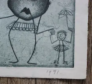 Willem Westbroek - 2 etsen op 1 blad: "voor Joop" kopen? Bied vanaf 39!