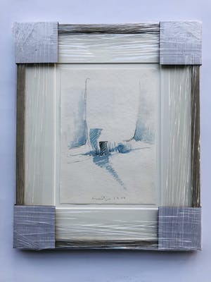 Jan Montyn - Aquarel met nieuwe lijst en museumglas kopen? Bied vanaf 365!