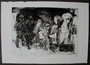 Theo Ros - Ets: Processie - 1964 - oplage: 2 stuks! kopen? Bied vanaf 45!